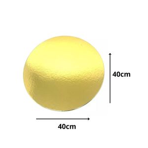 Cakeboard de MDF Redondo Ouro 40cm Ref.: 3701018 Royal Brazil (01 Unidade)