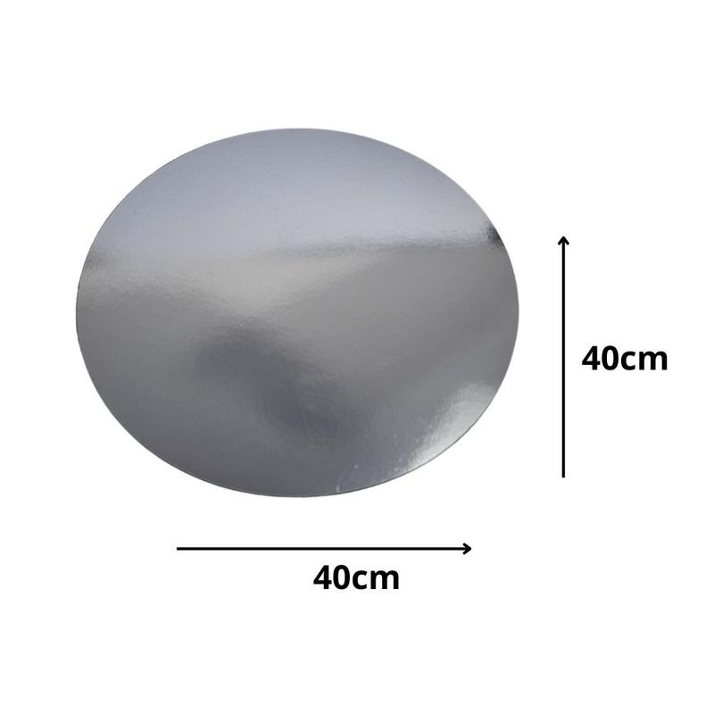 Cakeboard Redondo Metal Prata 40cm Ref.: 3702018 Royal Brazil (01 Unidade)