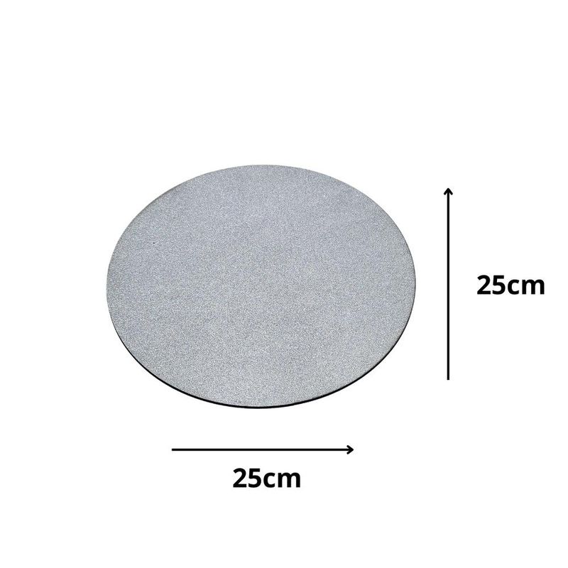 Cakeboard Redondo Glitter Prata 25cm Ref.: 3802010 Royal Brazil (01 Unidade)