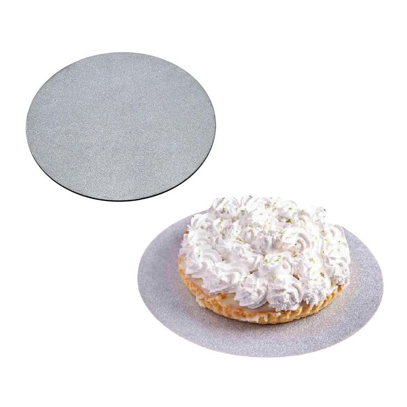 Cakeboard Redondo Glitter Prata 25cm Ref.: 3802010 Royal Brazil (01 Unidade)