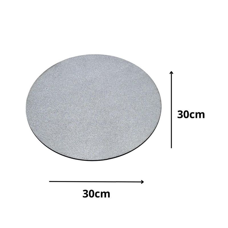 Cakeboard Redondo Glitter Prata 30cm Ref.: 3802013 Royal Brazil (01 Unidade)