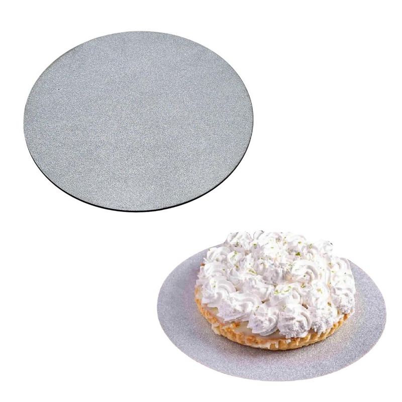 Cakeboard Redondo Glitter Prata 30cm Ref.: 3802013 Royal Brazil (01 Unidade)