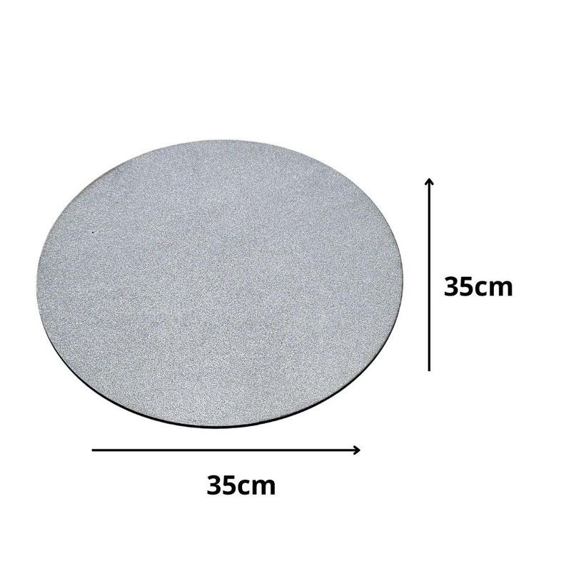 Cakeboard Redondo Glitter Prata 35cm Ref.: 3802015 Royal Brazil (01 Unidade)