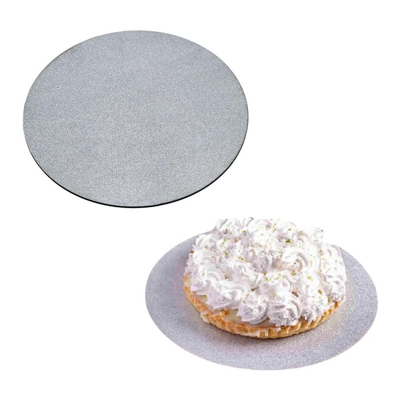Cakeboard Redondo Glitter Prata 35cm Ref.: 3802015 Royal Brazil (01 Unidade)