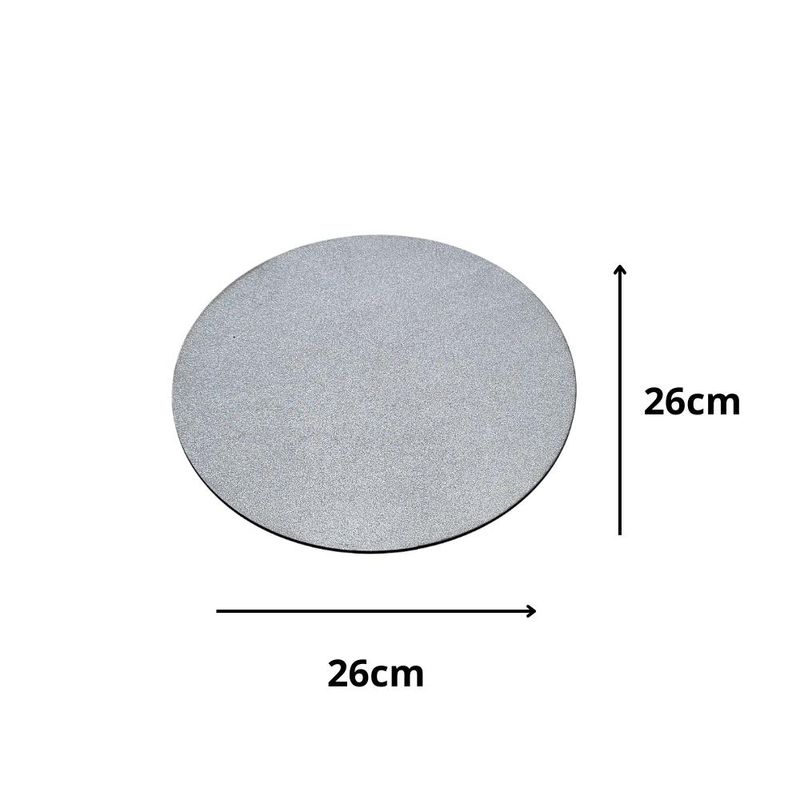 Cakeboard Redondo Glitter Prata 26cm Ref.: 3802011 Royal Brazil (01 Unidade)