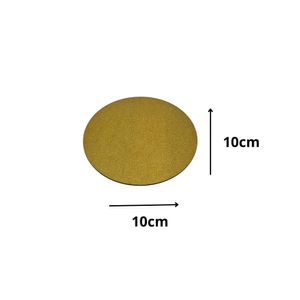 Cakeboard de MDF Redondo C/ Glitter Ouro 10cm Ref.: 3801001 Royal Brazil (01 Unidade)