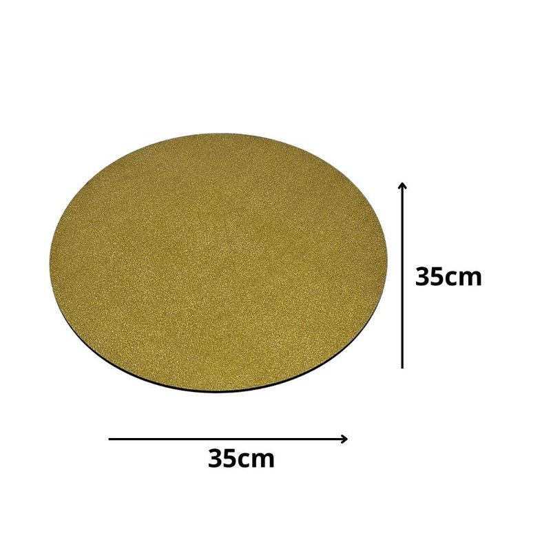 Cakeboard Redondo Glitter Ouro 35cm Ref.: 3801015 Royal Brazil (01 Unidade)
