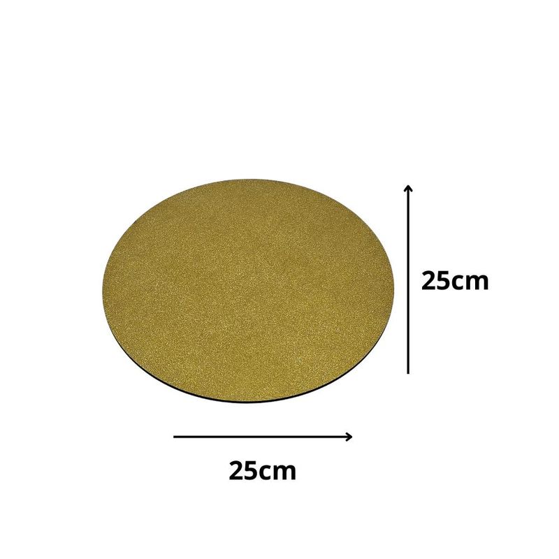 Cakeboard Redondo Glitter Ouro 25cm Ref.: 3801010 Royal Brazil (01 Unidade)