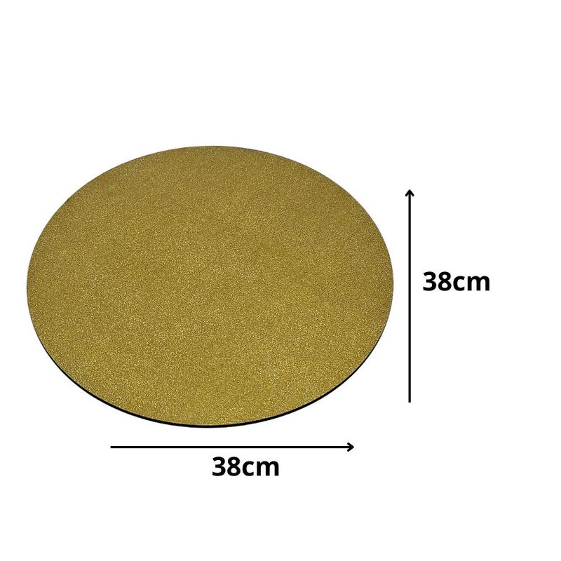 Cakeboard Redondo Glitter Ouro 38cm Ref.: 3801017 Royal Brazil (01 Unidade)