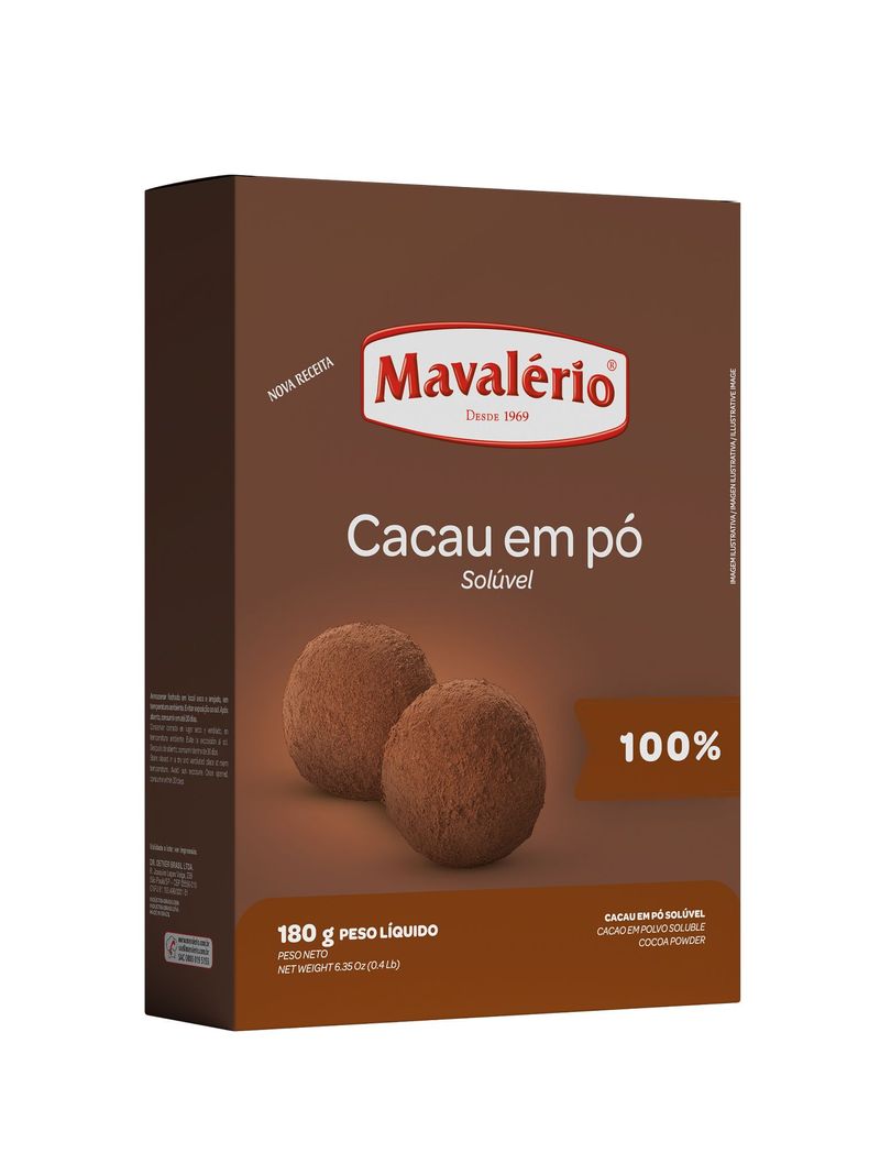 ChocolateGourmetemPo100CacauSoluvelMavalerio180gramas