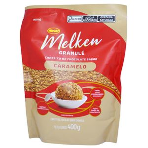 Confeito de Chocolate Sabor Caramelo Granulé Melken Harald (400 gramas)