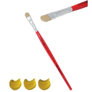 Pincel Artístico Língua de Gato Ponta Cerda Sintética Bege Ref. 844 Tigre (01 unidade)