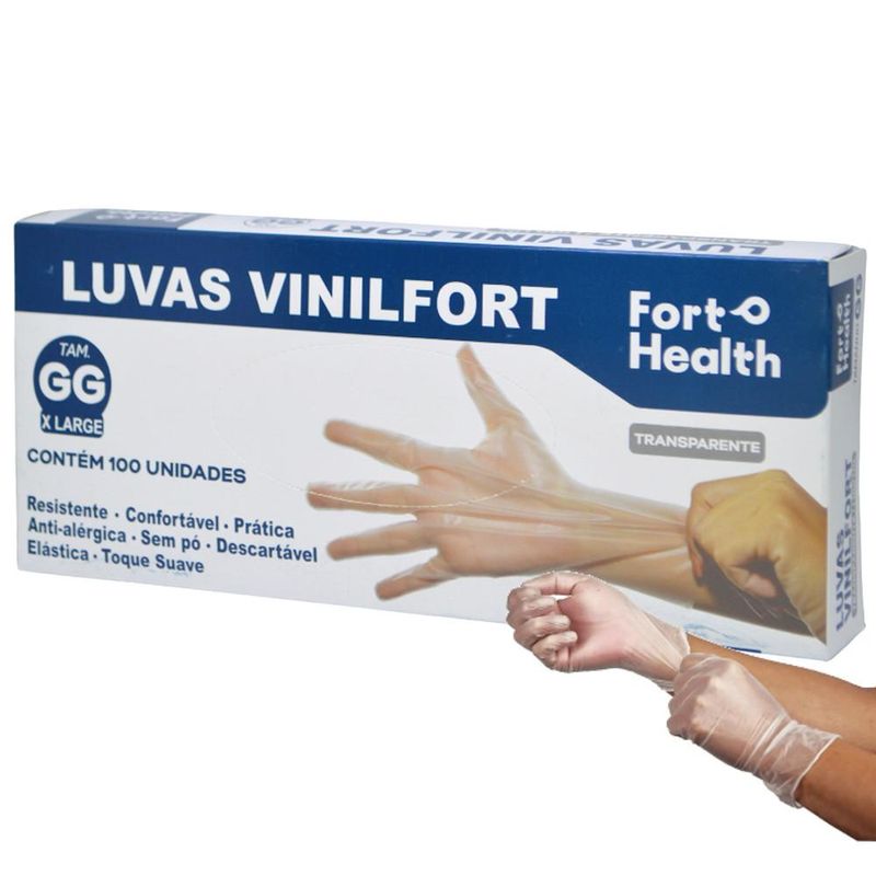 Luvas-de-Seguranca-Vinifort-Transparente-Tamanho-GG-Sem-Po-Fort-Healt-Fort-Flex--100-unidades-