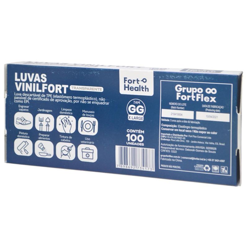Luvas-de-Seguranca-Vinifort-Transparente-Tamanho-GG-Sem-Po-Fort-Healt-Fort-Flex--100-unidades-
