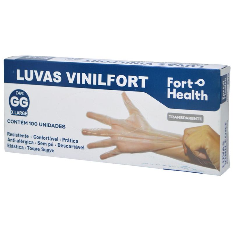 Luvas-de-Seguranca-Vinifort-Transparente-Tamanho-GG-Sem-Po-Fort-Healt-Fort-Flex--100-unidades-