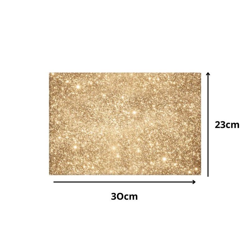 Cakeboard de MDF Retangular C/ Glitter Ouro 23x30cm Ref.: 3801025 Royal Brazil (01 Unidade)