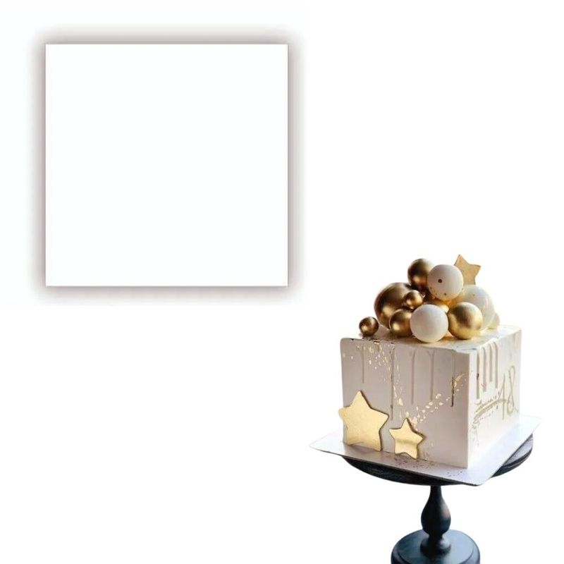 Cakeboard de MDF Quadrado Branco 30x30cm Ref.: 3402002 Royal Brazil (01 Unidade)
