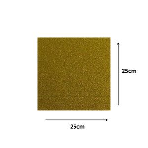 Cakeboard de MDF Quadrado C/ Glitter Ouro 25x25cm Ref.: 3801021 Royal Brazil (01 Unidade)