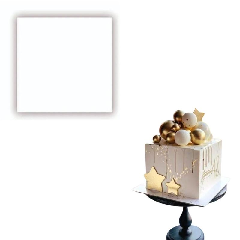 Cakeboard de MDF Quadrado Branco 23x23cm Ref.: 3402004 Royal Brazil (01 Unidade)
