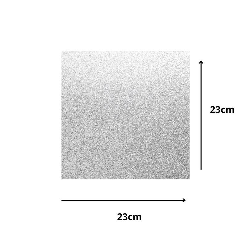 Cakeboard de MDF Quadrado C/ Glitter Prata 23x23cm Ref.: 3802020 Royal Brazil (01 Unidade)