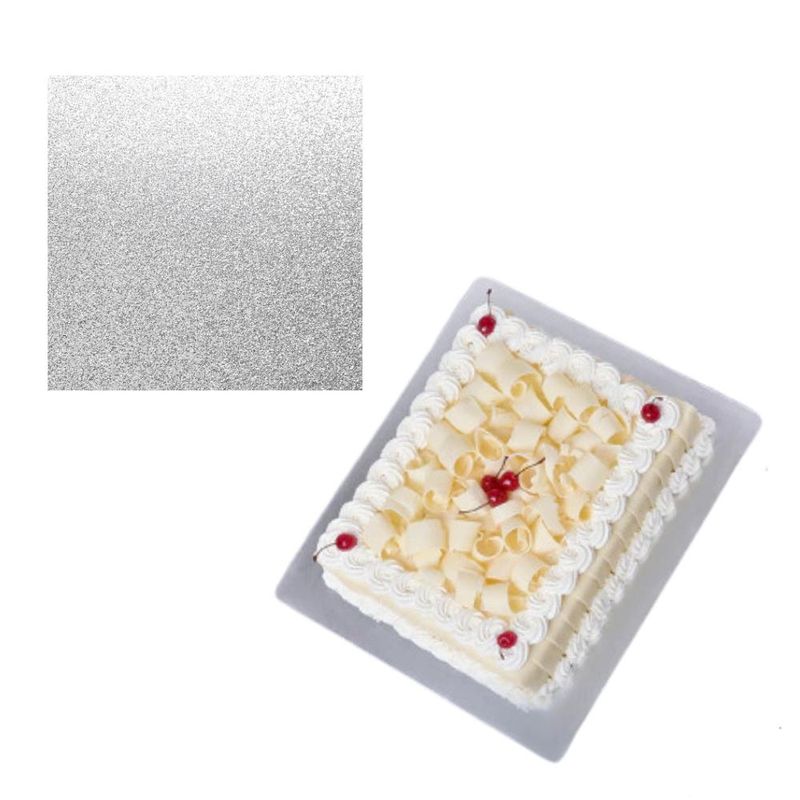 Cakeboard de MDF Quadrado C/ Glitter Prata 23x23cm Ref.: 3802020 Royal Brazil (01 Unidade)