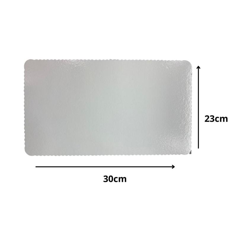 Cakeboard de MDF Retangular Metal Prata 23x30cm Ref.: 3702025 Royal Brazil (01 Unidade)