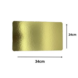 Cakeboard de MDF Retangular Metal Ouro 24x34cm Ref.: 3701026 Royal Brazil (01 Unidade)