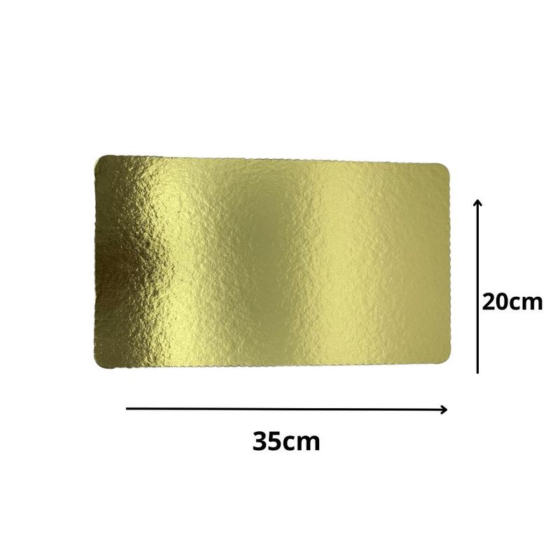 Cakeboard de MDF Retangular Metal Ouro 20x35cm Ref.: 3701024 Royal Brazil (01 Unidade)