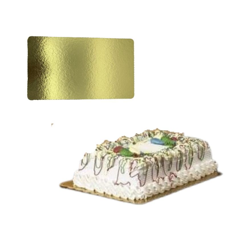 Cakeboard de MDF Retangular Metal Ouro 20x35cm Ref.: 3701024 Royal Brazil (01 Unidade)