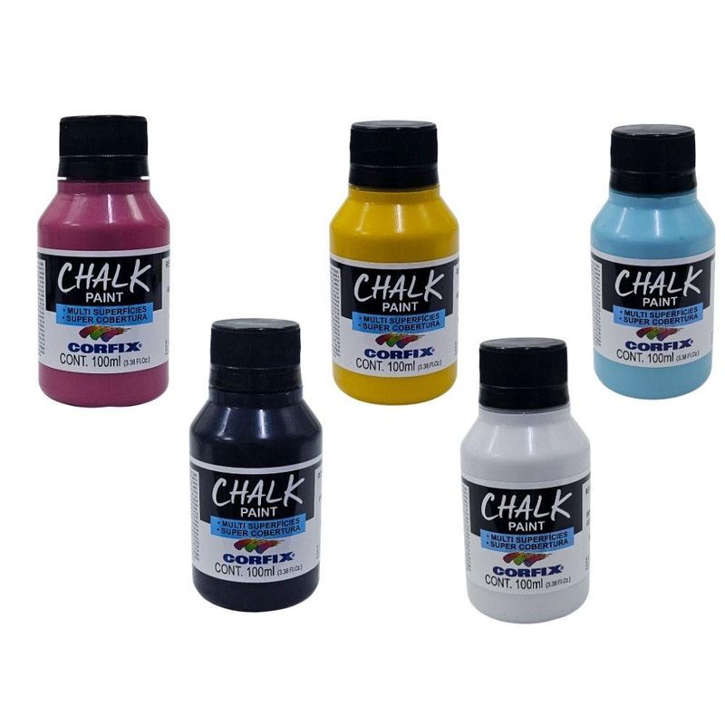 Tinta Acrílica Chalk Paint 100ml Corfix (01 unidade)-321-preto