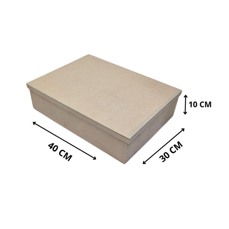Caixa de MDF Tampa Solta Retangular 30x40x10cm Ref.: LJ16 LJ Artesanatos (01 Unidade)