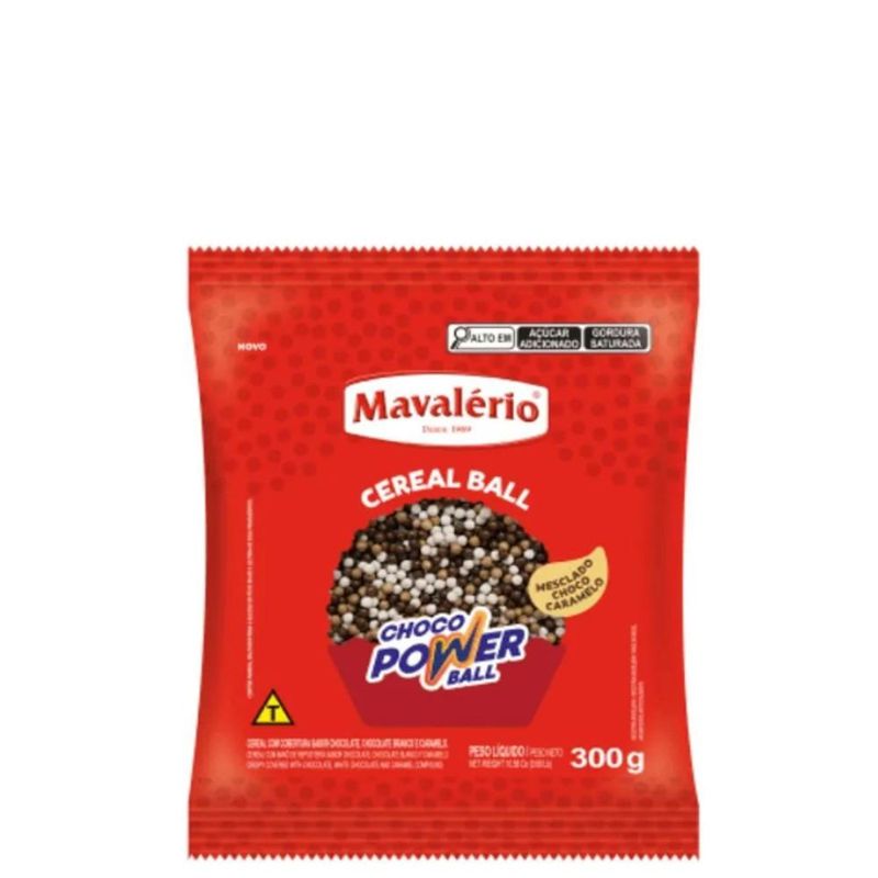 Cereal-Ball-C--Cobertura-Sabor-Mesclado-Chocolate-Caramelo-Chocolate-Branco-Power-Ball-Mavalerio--300-gramas-