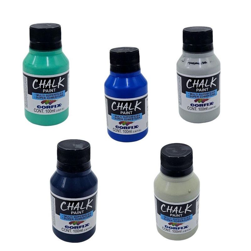 Tinta Acrílica Chalk Paint 100ml Corfix (01 unidade)-321-preto