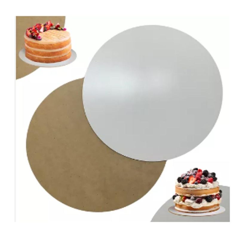Cakeboard de MDF Redondo Branco 25cm Ref.: 3401008 Royal Brazil (01 Unidade)