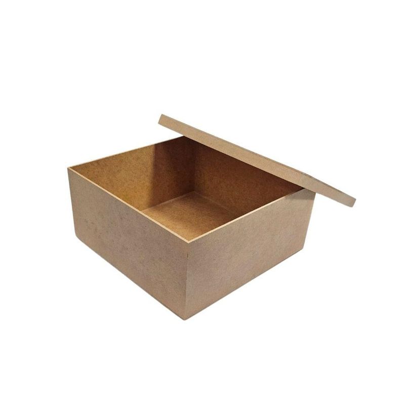 Caixa de MDF Tampa Solta Quadrada 25x25x11,5cm Ref.: LJ176 LJ Artesanatos (01 Unidade)