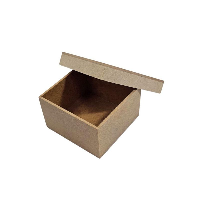 Caixa de MDF Quadrada com Tampa Solta 9x9x5,5cm Ref.: LJ218 LJ Artesanatos (01 Unidade)
