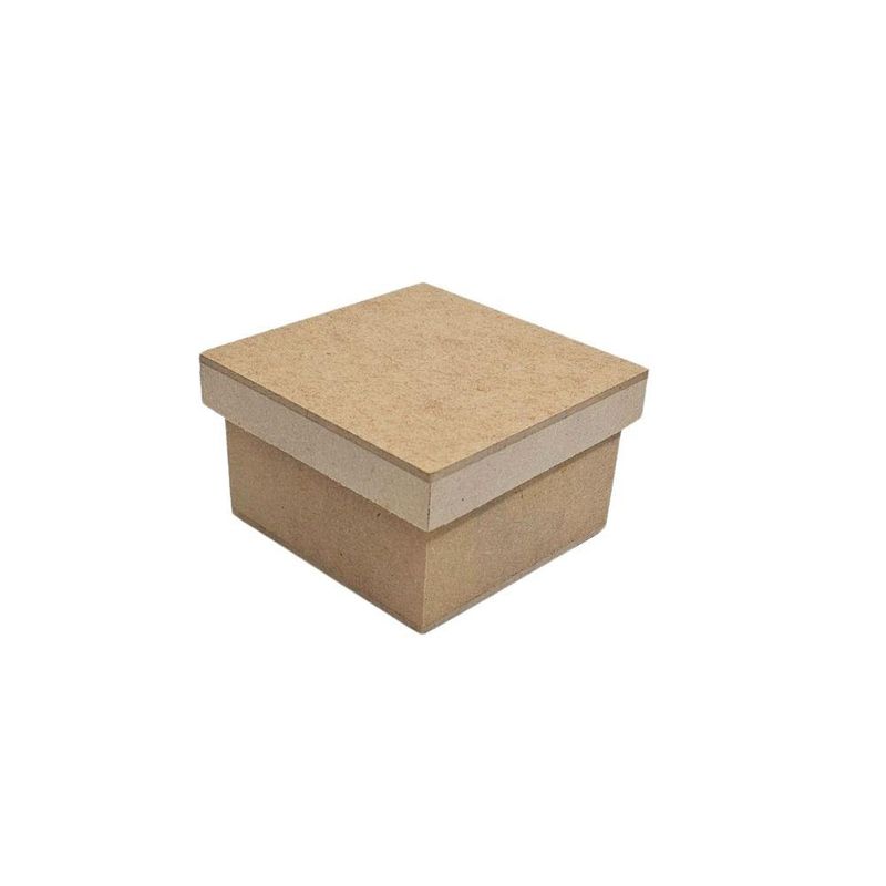 Caixa de MDF Quadrada com Tampa Solta 9x9x5,5cm Ref.: LJ218 LJ Artesanatos (01 Unidade)
