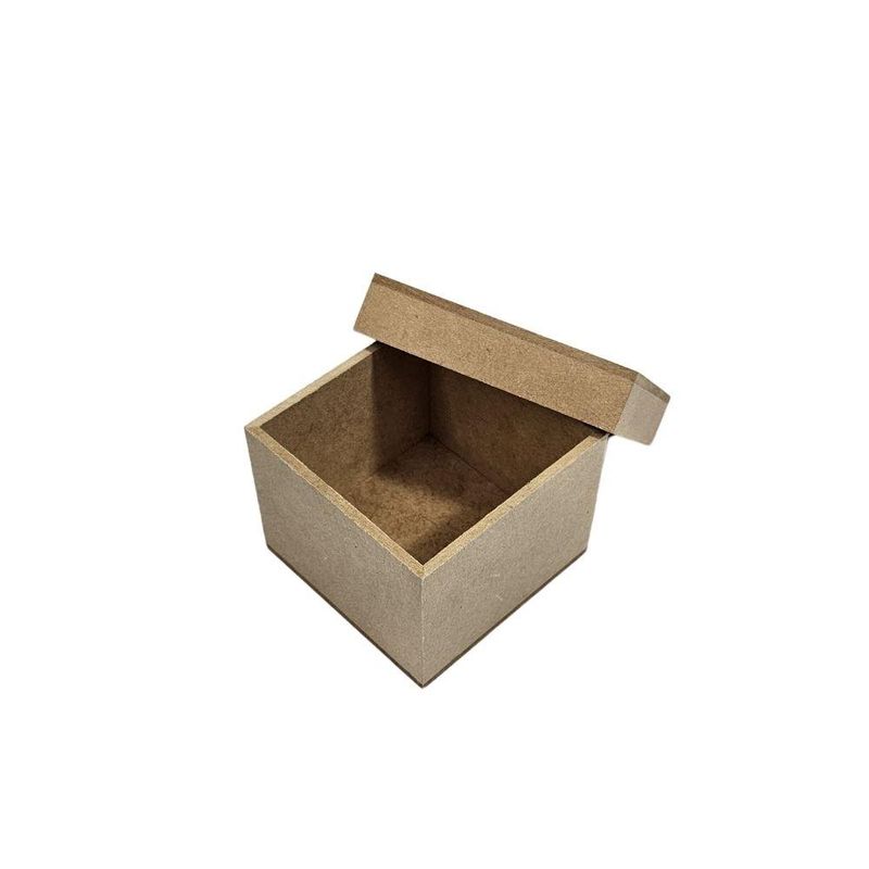 Caixa de MDF Tampa Solta Quadrada 7x7x5,5cm Ref.: LJ163 LJ Artesanatos (01 Unidade)