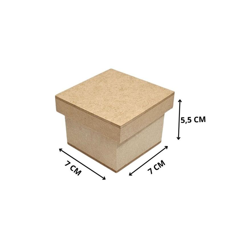 Caixa de MDF Tampa Solta Quadrada 7x7x5,5cm Ref.: LJ163 LJ Artesanatos (01 Unidade)