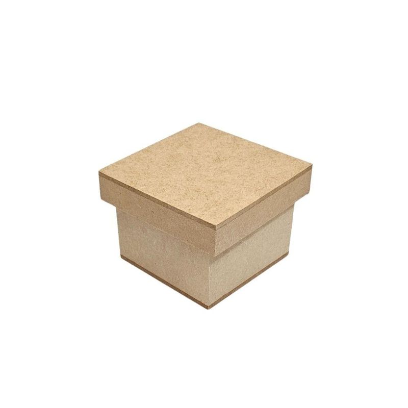Caixa de MDF Tampa Solta Quadrada 7x7x5,5cm Ref.: LJ163 LJ Artesanatos (01 Unidade)