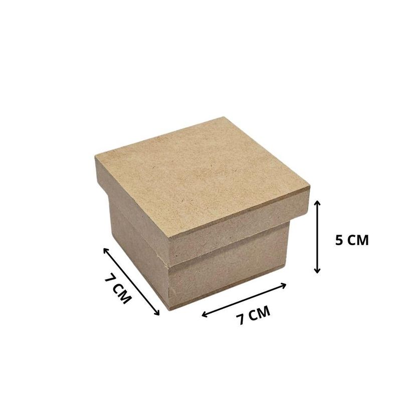 Caixa de MDF Tampa Solta Quadrada 7x7x5cm Ref.: LJ76 LJ Artesanatos (01 Unidade)