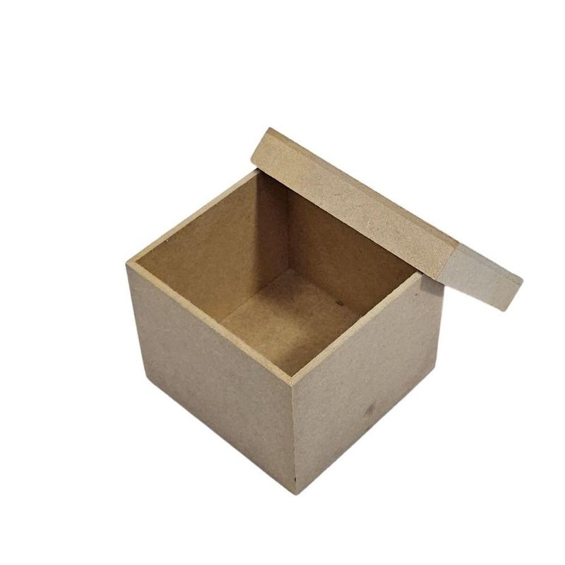 Caixa de MDF Tampa Solta Quadrada 9x9x7,5cm Ref.: LJ816 LJ Artesanatos (01 Unidade)