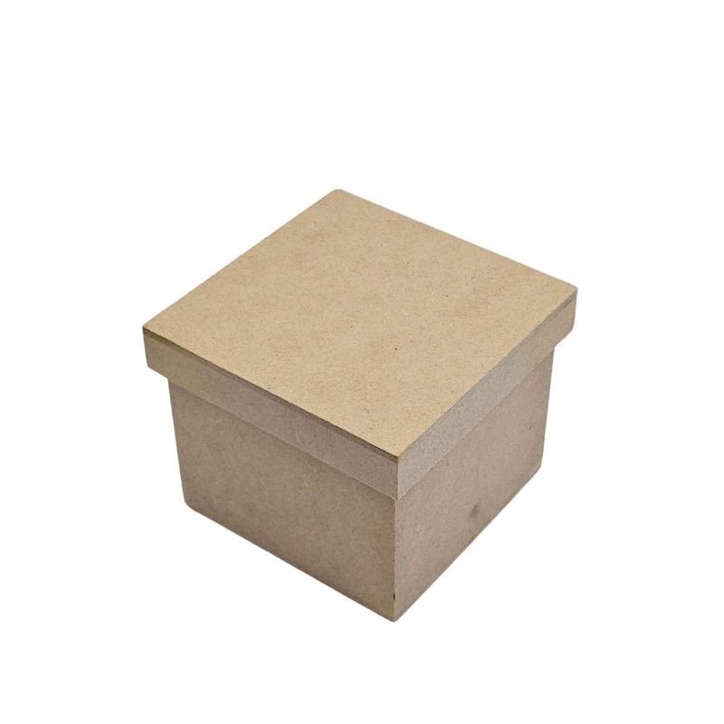 Caixa de MDF Tampa Solta Quadrada 9x9x7,5cm Ref.: LJ816 LJ Artesanatos (01 Unidade)