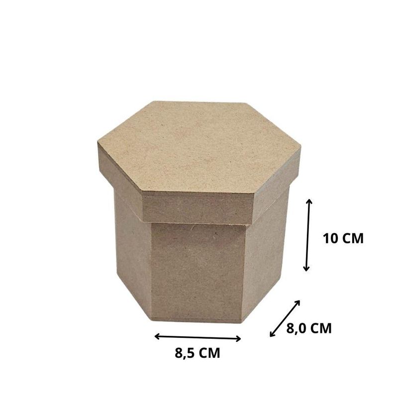 Caixa de MDF Sextavada com Tampa Solta 10x8,5x8cm Ref.: LJ298 LJ Artesanatos (01 Unidade)