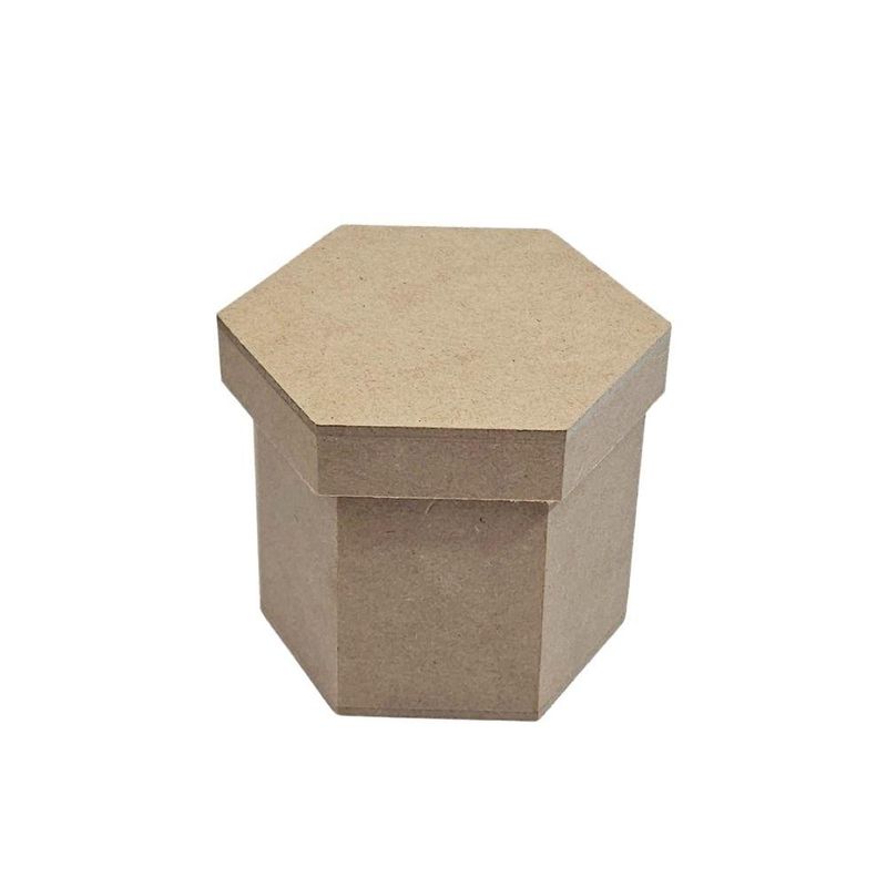 Caixa de MDF Sextavada com Tampa Solta 10x8,5x8cm Ref.: LJ298 LJ Artesanatos (01 Unidade)