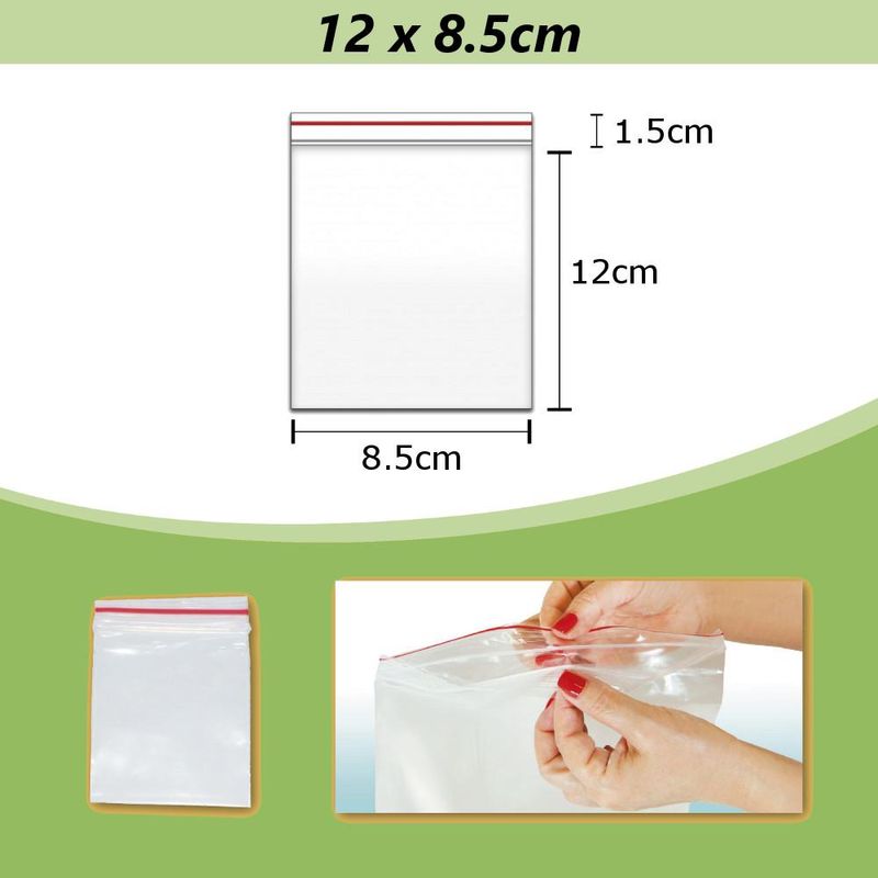 Saco Plástico com Fechamento Zip N.º 4 8,5x12cm Vabene (100