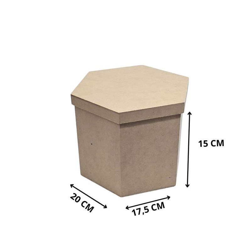 Caixa-de-MDF-Sextavada-com-Tampa-Solta-20x175x15cm-Ref.--LJ157-LJ-Artesanatos--01-Unidade-