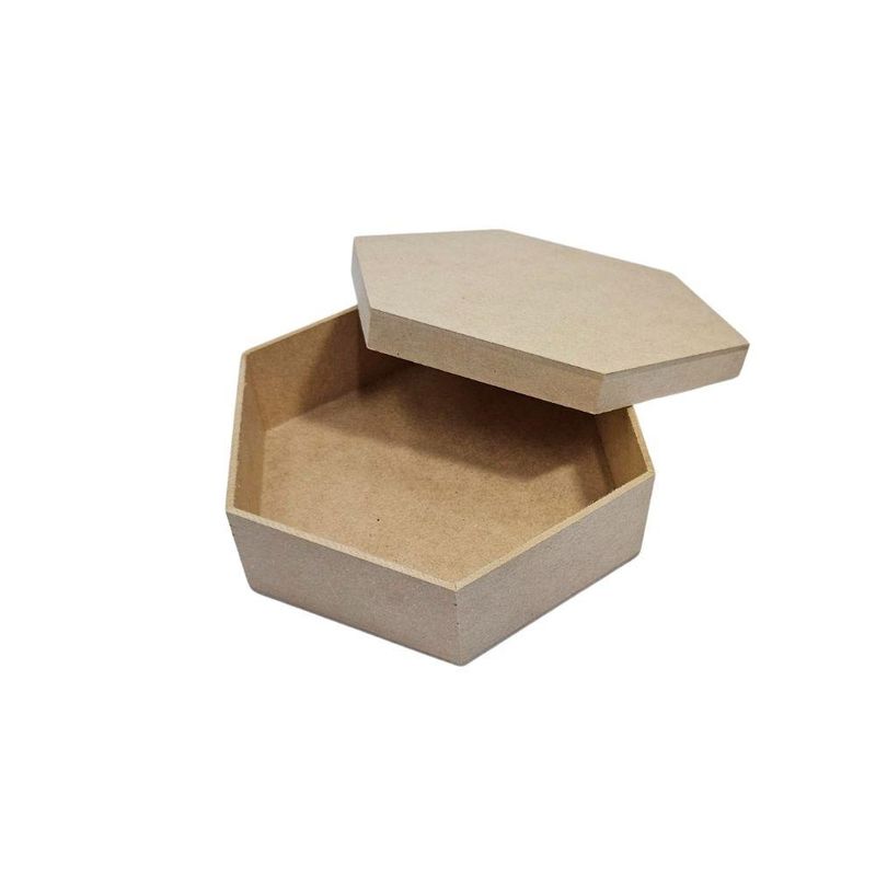 Caixa de MDF Sextavada com Tampa Solta 20x17,5x5cm Ref.: LJ303 LJ Artesanatos (01 Unidade)