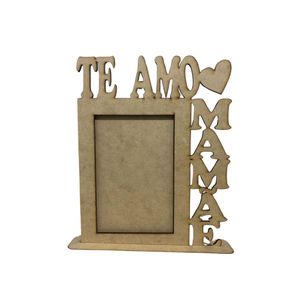 Porta Retrato de MDF C/ Base Te Amo Mamãe 20x23cm Ref. LJ290 Artesanatos (01 Unidade)