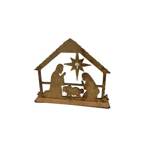 Presépio de MDF 15x13cm Ref. LJ113 LJ Artesanatos (01 Unidade)